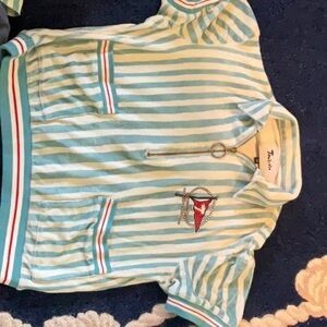 Tombolo Men’s Velour Cabana 1/4 zip short sleeve shirt